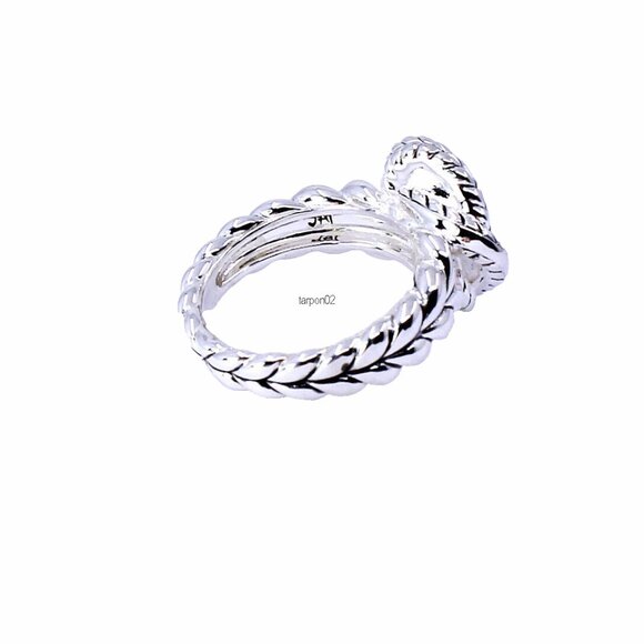 John Hardy JAI Black Spinel 1.40ct Basketweave Sterling Silver Ring - 7 NIB - Picture 8 of 13